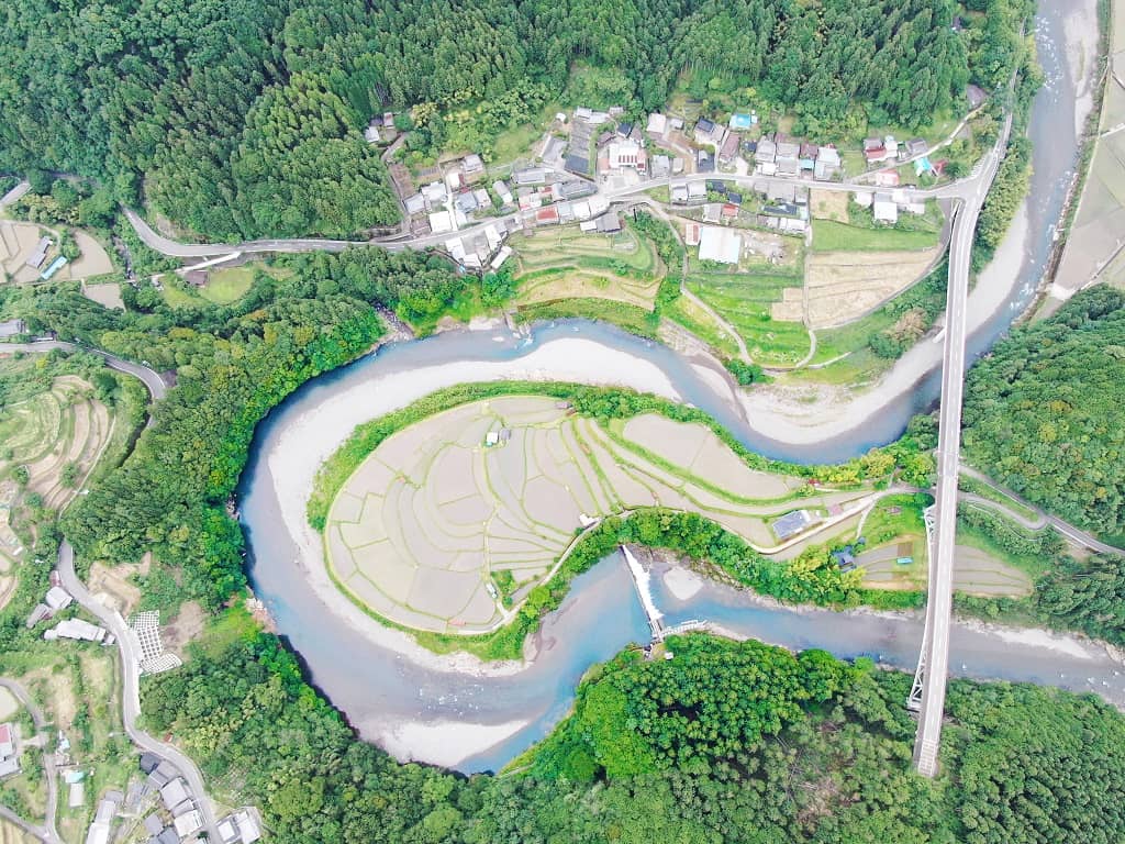 あらぎ島__棚田__ドローン写真